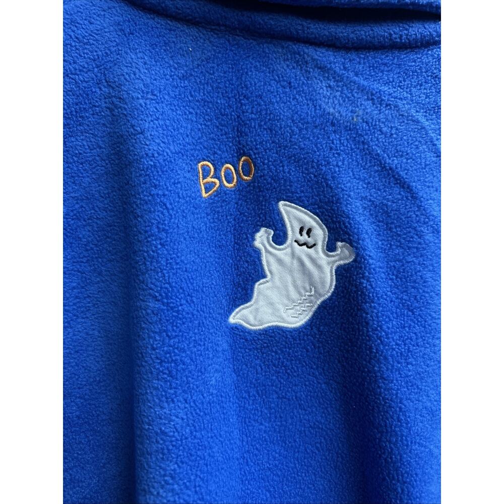 Quacker Factory Halloween Blue Ghost Fleece Top Jacket Shirt Embellished L - Picture 4 of 10